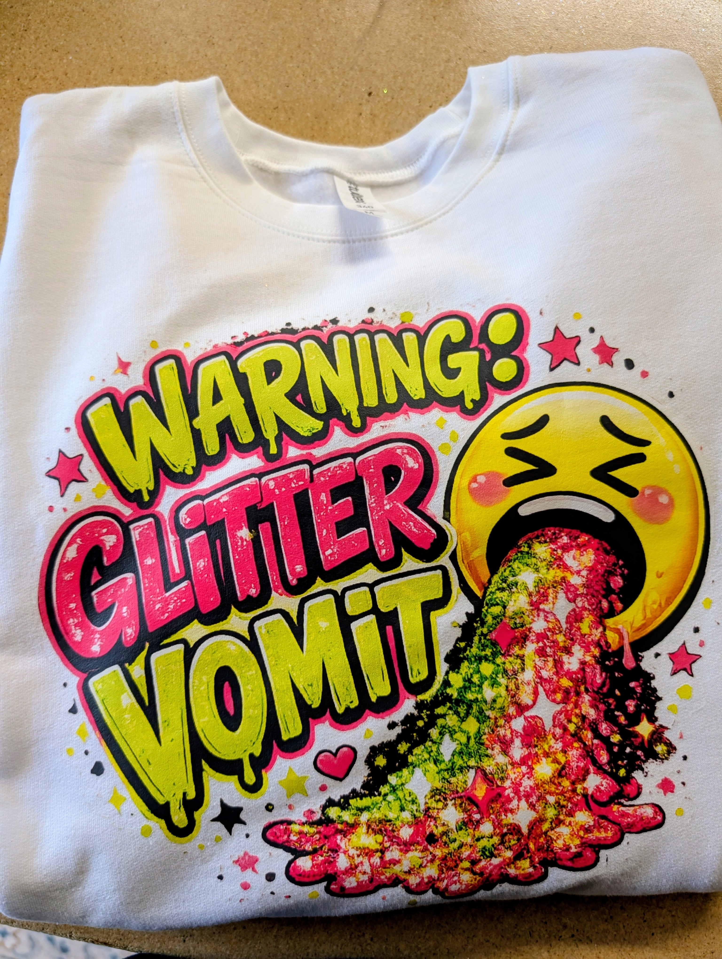 Glitter Vomit Sweatshirt with sleeve design